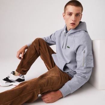 Lacoste Contrast Pocket Fleece Sweatshirt - Mikiny Pánské Šedé | CZ-iRU5bb